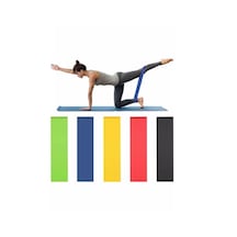 5 Farklı Direnç Egzersiz Direnç Lastiği Pilates Bandı Spor Lastiği Çok Renkli