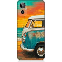 General Mobile Gm 23 Se Uyumlu Sahilde Mavi Karavan Desenli Silikon Kılıf Çok Renkli