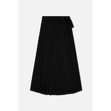 Mudo Kadın Kadın Siyah Pileli Cropped Fit Etekli Pantolon 1271909