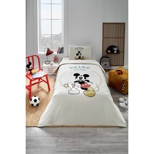 Mickey Mouse Champ Tek Kişilik Disney Lisanslı Lastikli Çarşaf Çocuk Pike Takımı Renksiz
