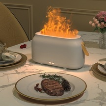 Sones Simülasyon Alev Aromaterapi Nemlendirici Yatak Odası Ortam Işığı, Renk: Beyaz