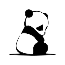 Üzgün Panda Sticker 10 X 10 Cm