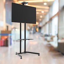 Alpın Tv/fuar Ve Toplantı Odası Video Kamera Askı Aparatlı Sabit Ayaklı Metal Tv Standı/ünitesi 40 İnç 75 İnç