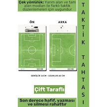 Futboltaktik Profesyonel Amatör Okul Tam Yarı Saha Çift Taraflı Futbol Taktik Tahtası 24 X 40 Cm Çok Renkli