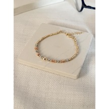 Kadın Moda Dorika Işıltısı Renk Detay Bileklik Gümüş