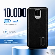 Hp-tp01s Titan Series 10.000 Mah Dahili Entegre Kablolu Hızlı Şarj Powerbank Quick Charge 3.0 Dijital Led Göstergeli Taşınabilir Şarj Cihazı Siyah
