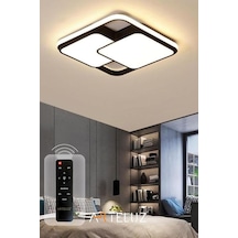Arteluz Modern Çift Kare Tavan Led Avize 3 Renk Işıklı Uzaktan Kumandalı Dimmer Özellikli Genel