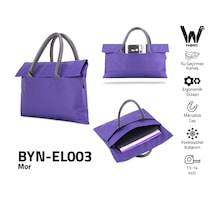 Classone Byn-el003 Wtxpro Su Geçirmez Kumaş 13-14 İnch Bayan Laptop, Notebook, Apple Uyumlu MacBook Air El Çantası- Tote Bag - Mor