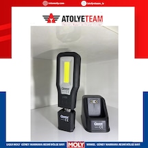 Arm Mıknatıs Şarjlı Led Fener + Uv Işık + 12 Saat Işık Siyah