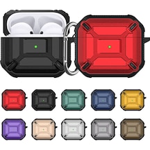 Airpods Uyumlu 3 İçin King Kong Armor Tpu + Pc Kulaklık Koruyucu Kılıf Siyah