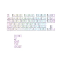 97 Tuşlu Beyaz Kontur Çizgileri Pbt Çift Atışlı Keycaps Mx Mekanik Klavyeler İçin Yan Işık