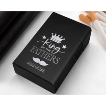 Bk Gift Kişiye Özel İsimli Babalar Günü Tasarımlı Siyah Metal Sigara Tabakası ,babalar Günü Hediyesi , Babaya Hediye , Sigara Tabakası-11