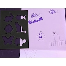 3d Baskı Hayvan Figürleri Çizim Şablonu - Çoklu Desen Kalıbı - Siyah