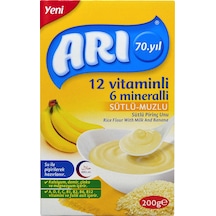 Arı 12 Vitaminli 6 Mineralli Sütlü Muzlu 6+ Ay Pirinç Unu 200 G