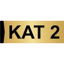Kat 2 5x20cm Altın Renk Metal Yönlendirme Levhası