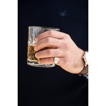 14 Ayar Altın Dikdörtgen Plaka Serçe Parmağı Erkek Yüzük