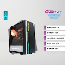 Quantum Gaming TITANBLUE TB1101 i5-14400F 32 GB 1 TB NVMe SSD 8 GB RTX5060 Free Dos Masaüstü Oyuncu Bilgisayarı