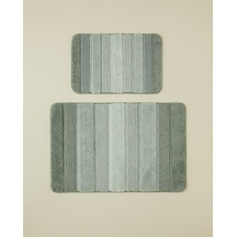 Luxiaa Kaydırmaz Taban Banyo Paspası Seti 60x90 + 40x60 Cm Açık Yeşil