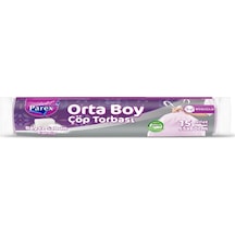 Parex Beyaz Sabun Kokulu Orta Boy Büzgülü Çöp Torbası 15'li Pembe 55 x 60 CM