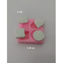 Mini 4 Lü Bisküvi Silikon Kalıp
