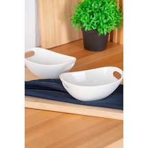 Acar Bianco Perla Oval Kulplu Kase - 16.5 Cm