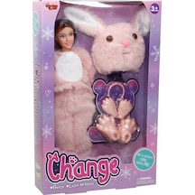Vardem Change Oyuncak Pembe Tavşan Aksesuarlı 30 Cm Bebek 66838