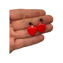 Boncuk Ay Küpe Şık Hediye Model 005609 Çok Renkli