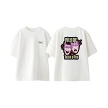 Thewert Theatre Of Pain Tasarım Sırt Baskılı Pamuk Beyaz Oversize T-shirt
