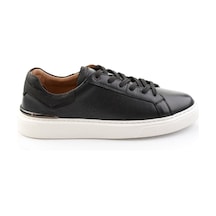 Siyah Hakiki Deri Erkek Sneaker E01595327543 Siyah