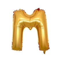M Harf Altın Folyo Balon 40 İnc 100 Cm
