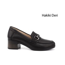 Gönderi(R) Gönderi R Kadın Siyah Kısa Kalın Topuklu Hakiki Deri Ayakkabı Ddza55945536 siyah