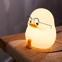 Çocuklar İçin Gece Lambası, Kısılabilir, Gözlüklü Sevimli Ördek Lambası, Usb Şarjlı Renkli Gece Lambası Ada