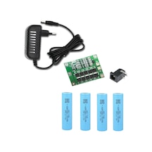 4 Adet Aspilsan Li-ion Pil, 4s 40a Bms, 18 Volt 1 Amper Adaptör Ve 5,5x2,5 Dişi Soket