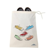 Büzgülü Ham Bez Ayakkabı Torbası 30x40 Cm. 2 Adet Ayakkabı Baskılı