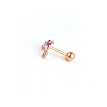 Totem Kuşu Figürlü 925ayar Gümüş Tragus Piercing Altın