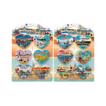 İstanbul Temalı Silikon Buzdolapı Süsü Magnet 6'lı Set Alk5805 Çok Renkli