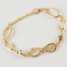 Ilkeshop Sonsuzluk Anne Figürlü Taşlı Metal Bileklik-sarı Çok Renkli