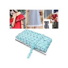 Rogfer Zp0003015 Dalga Şekli Payetler Dantel Kemer Dıy Giyim Aksesuarları, Uzunluk: 25m, Genişlik: 1.5cm Gök Mavisi