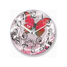 Kelebekli Bombe Camlı 10Cm Mini Askılı Ve Mıknatıslı Saat Çok Renkli