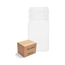 250 Ml Plastik Kare Numune Şişe. Kilit Kapaklı 200 Adet Koli