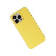 Apple iPhone Uyumlu - 14 Pro Max Kılıf Nano İçi Kadife Silikon - Sarı