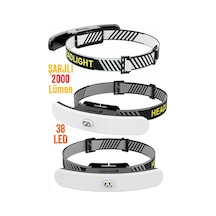 Pro Usb Şarjlı Kafa Lambası 2000 Lümen 38 Led Geniş Açı Kamp Lambası Avcı Balıkçı Kafa Feneri 5401 Siyah