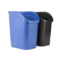 Tezgah Altı Küçük Çöp Kovası, Geri Dönüşüm/atık İçin 2'li Paket Mavi Ve Siyah, 9,4 Galon, Mutfak/banyo/ofiste Kullanım İçin Lavabo/masa/dolap Altına Sığar Belirtilmemiş