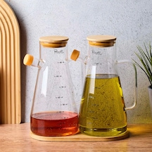 Perotti Gael 2'li Bambu Kapaklı Ve Standlı Cam Yağlık-sirkelik