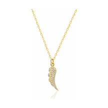 Emılıano Jewellery 925 Ayar Zirkon Taşlı Kanat Kolye Gold - Rose Gold - Gümüş