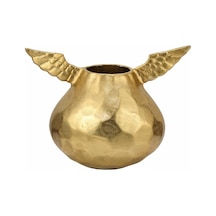 Vitale Gold Dekoratif Kanatlı Vazo 30 11 21 Cm Ak.ıu0345 Diğer