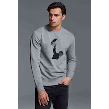 Anime Tokyo Ghoul Anteiku Baskılı Gri Erkek Örme Sweatshirt (530953352)