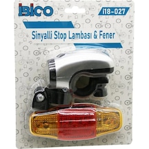 2in1 Bisiklet 5 Led Fener - Sinyalli Stop Lamba Pilli Çok Renkli