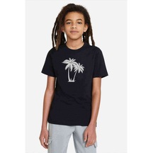 Silhouette Palm Trees Baskılı Unisex Çocuk Siyah T-Shirt