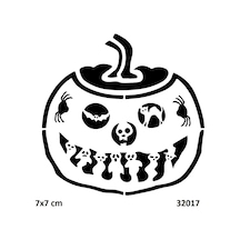 Airbrush Tattoo Cadı Kabak Hallowen Yapışkanlı Stencil Süsleme Ve Boyama Kalıbı